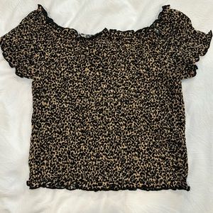 Forever 21 fitted cheetah top